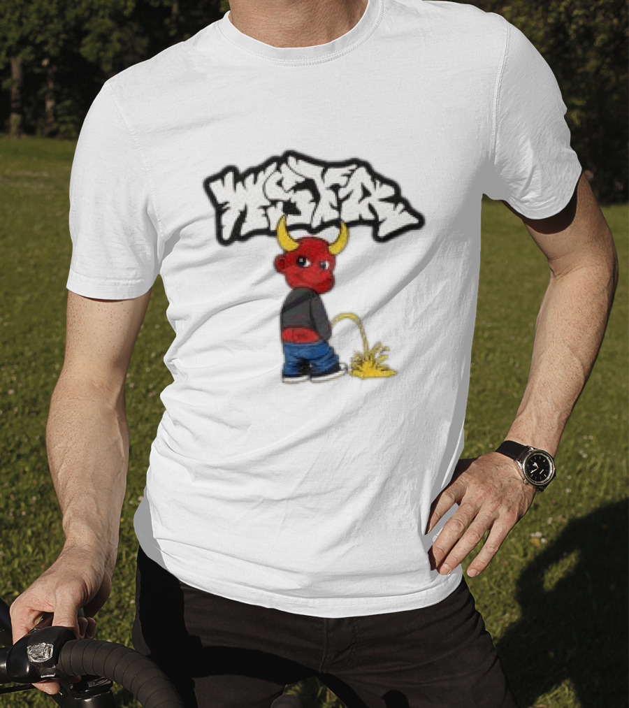 Wstr Store Wstr Devil Graffiti Red Devil Cartoon T-Shirt