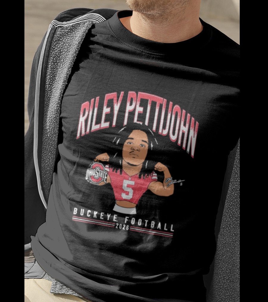 Riley Pettijohn No 5 2026 Buckeye Football Ohio State Caricature T-Shirt