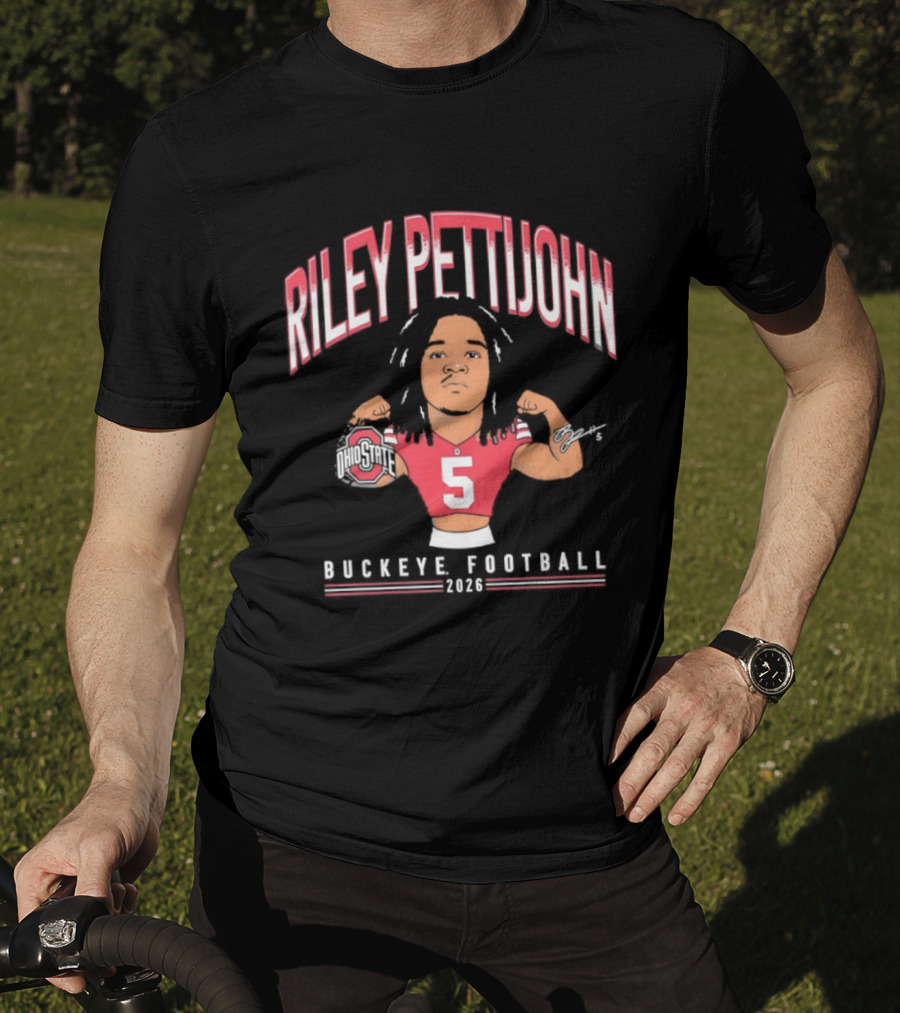 Riley Pettijohn No 5 2026 Buckeye Football Ohio State Caricature T-Shirt