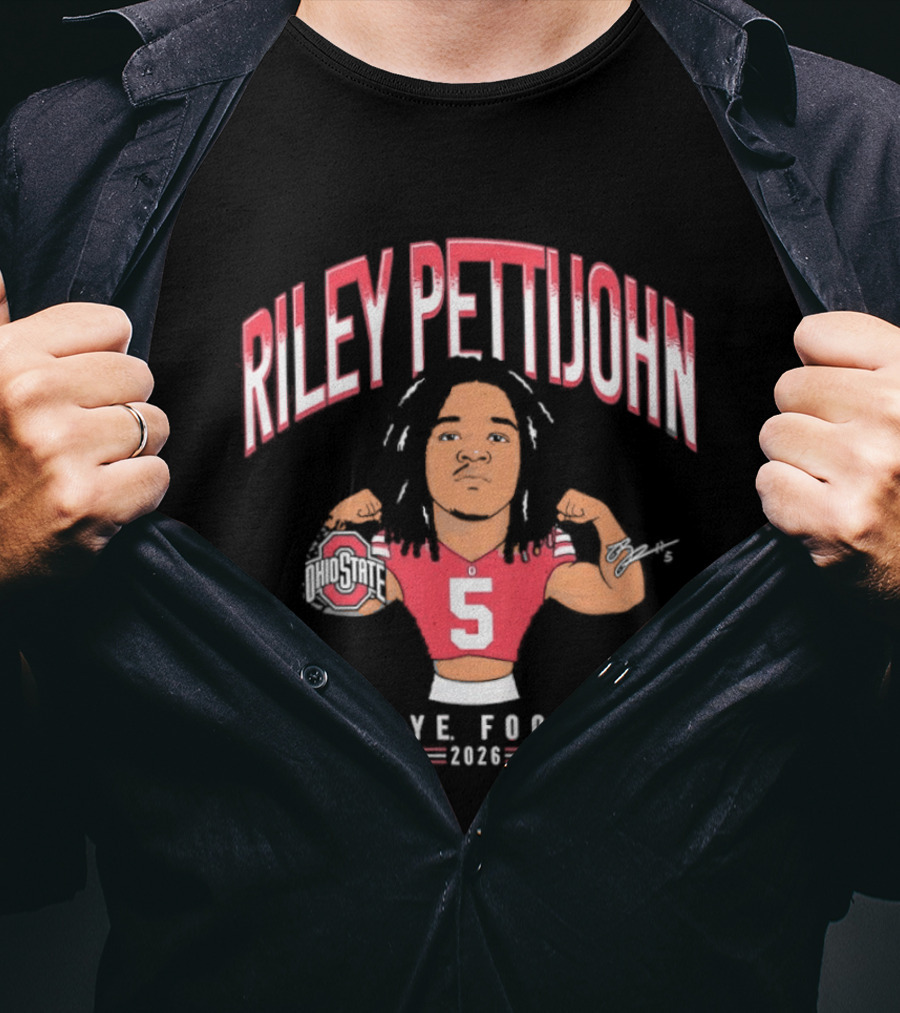 Riley Pettijohn No 5 2026 Buckeye Football Ohio State Caricature T-Shirt