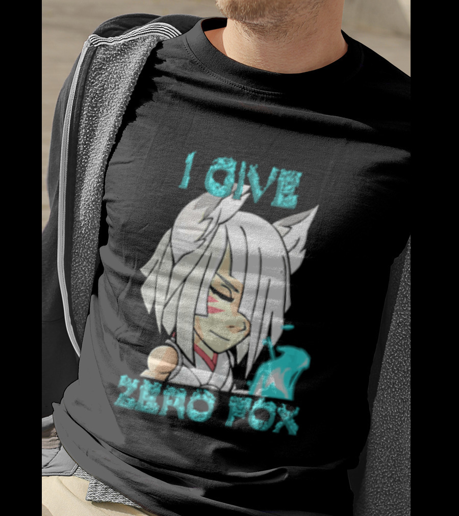 I Give Zero Fox White Hair Kitsune Blue Flame T-Shirt