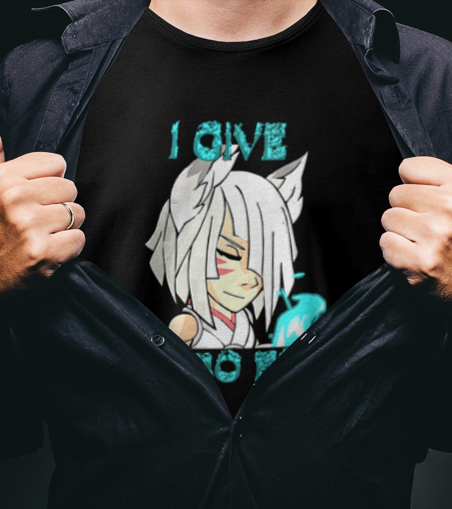 I Give Zero Fox White Hair Kitsune Blue Flame T-Shirt