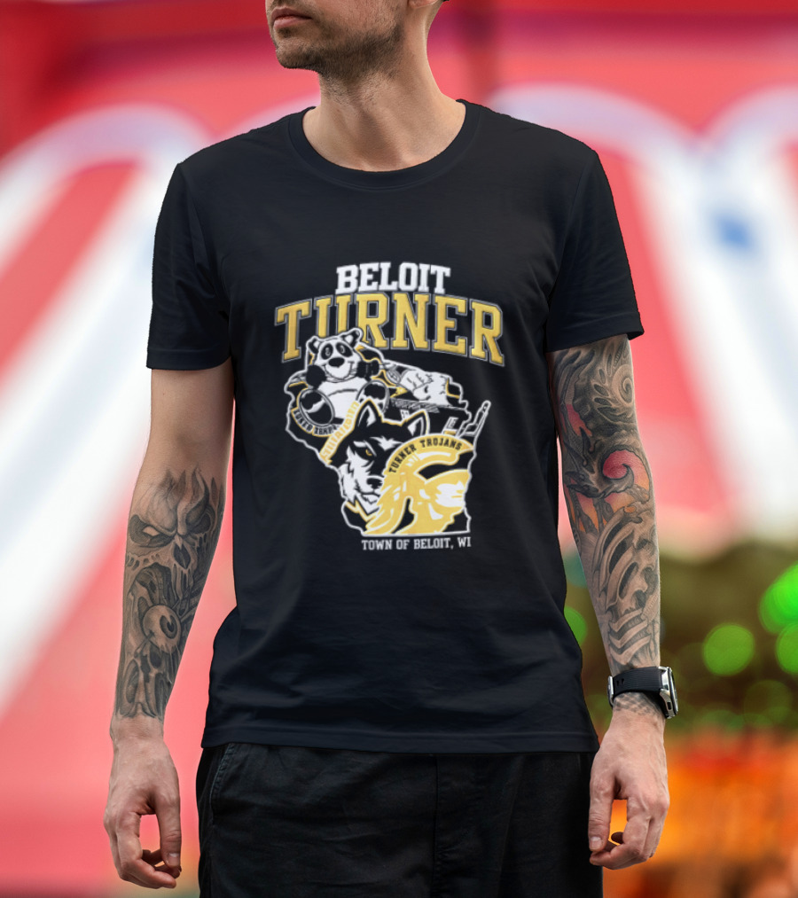 Beloit Turner Trojans Wisconsin Mascots Wolf Trojan Town Of Beloit WI T-Shirt
