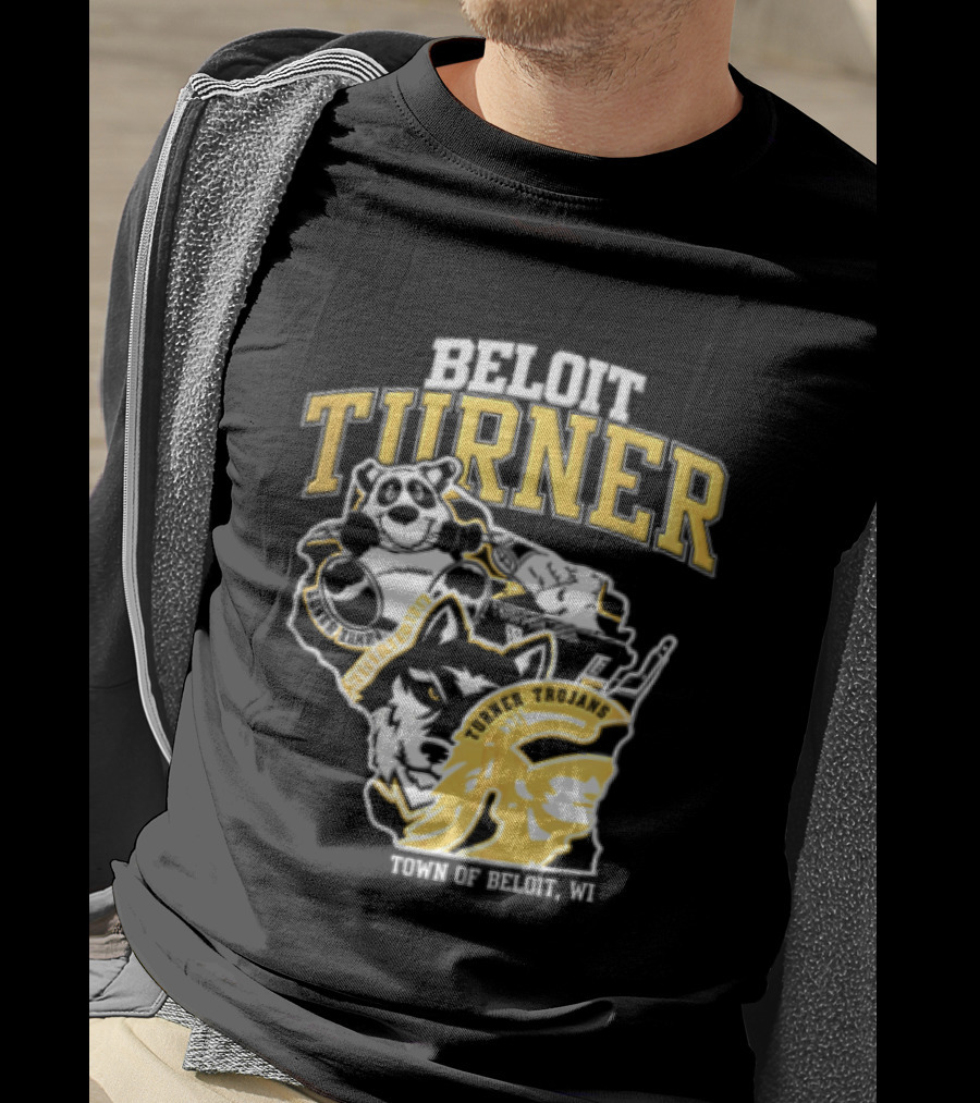 Beloit Turner Trojans Wisconsin Mascots Wolf Trojan Town Of Beloit WI T-Shirt