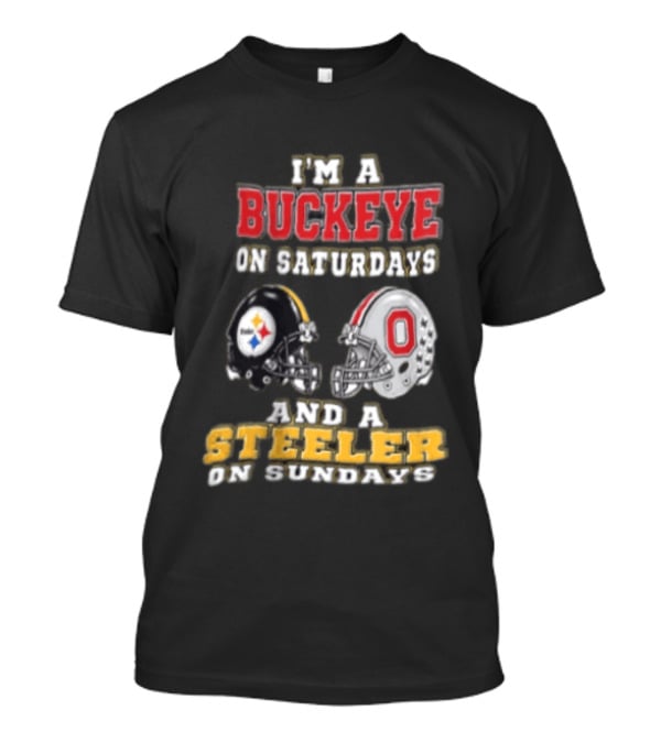 Ohio State Buckeye Saturdays Pittsburgh Steeler Sundays Fan T-Shirt