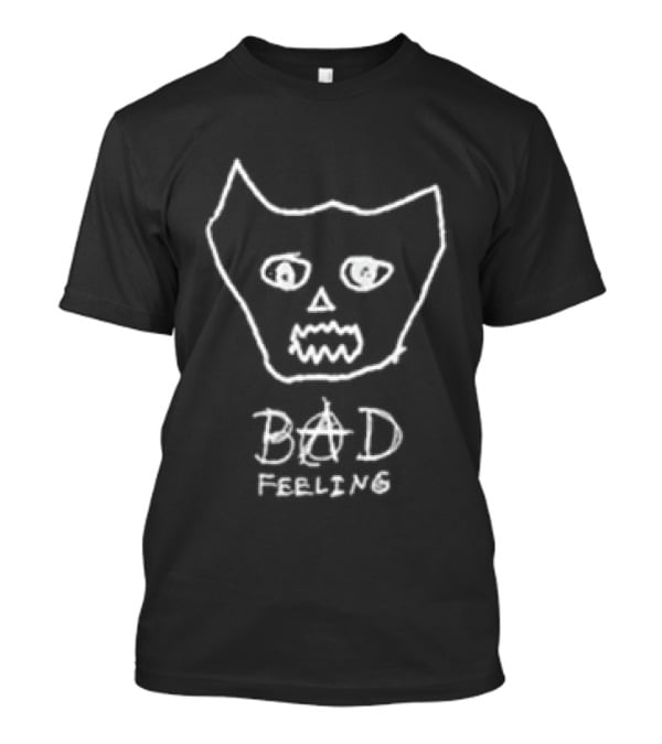 Jagwar Twin Bad Feeling Cat Face Drawing T-Shirt