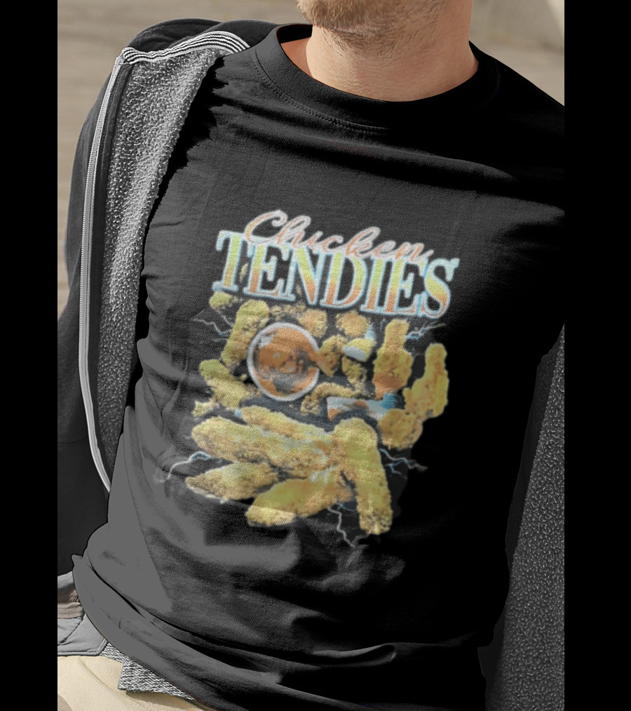 Chicken Tendies Fried Tenders Dipping Sauce Lightning Bolts T-Shirt