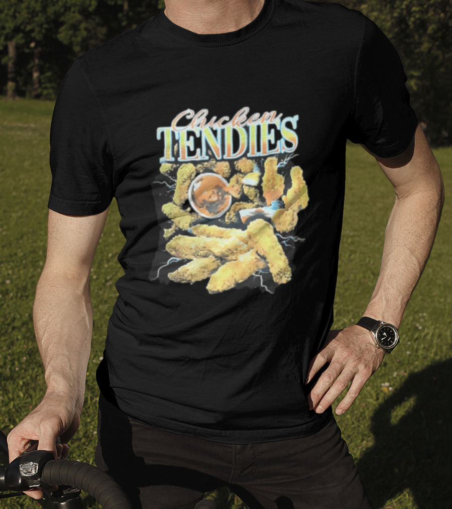 Chicken Tendies Fried Tenders Dipping Sauce Lightning Bolts T-Shirt