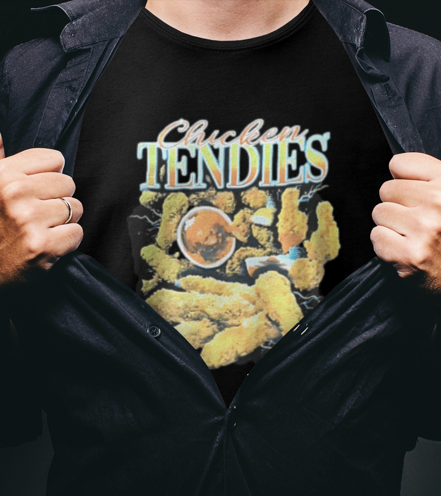 Chicken Tendies Fried Tenders Dipping Sauce Lightning Bolts T-Shirt
