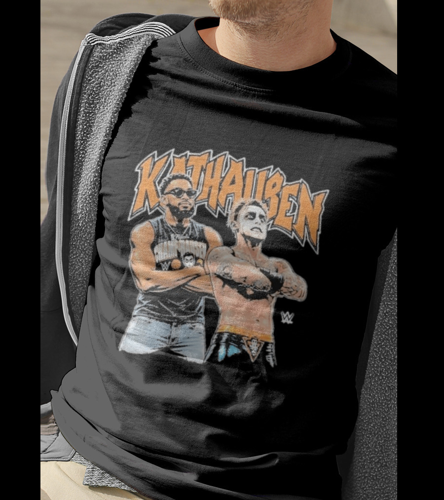 KATHausen WWE Karl Anthony Towns Danhausen Crossover Duo T-Shirt