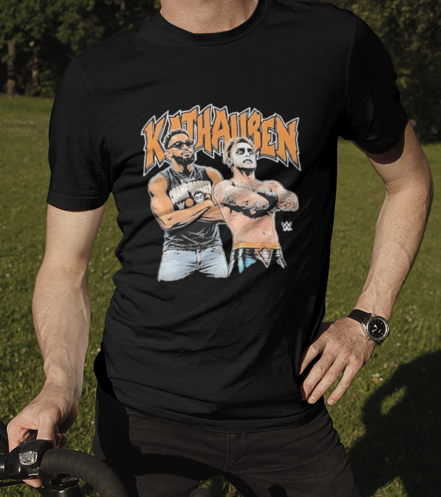 KATHausen WWE Karl Anthony Towns Danhausen Crossover Duo T-Shirt