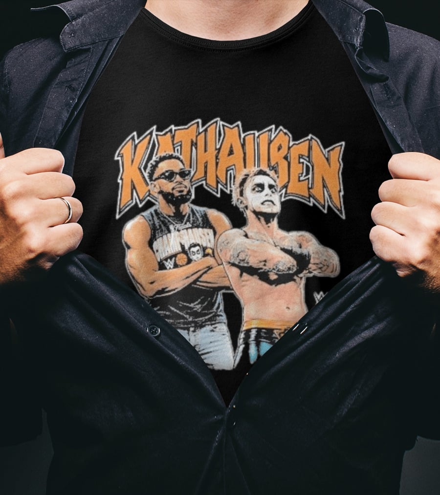 KATHausen WWE Karl Anthony Towns Danhausen Crossover Duo T-Shirt