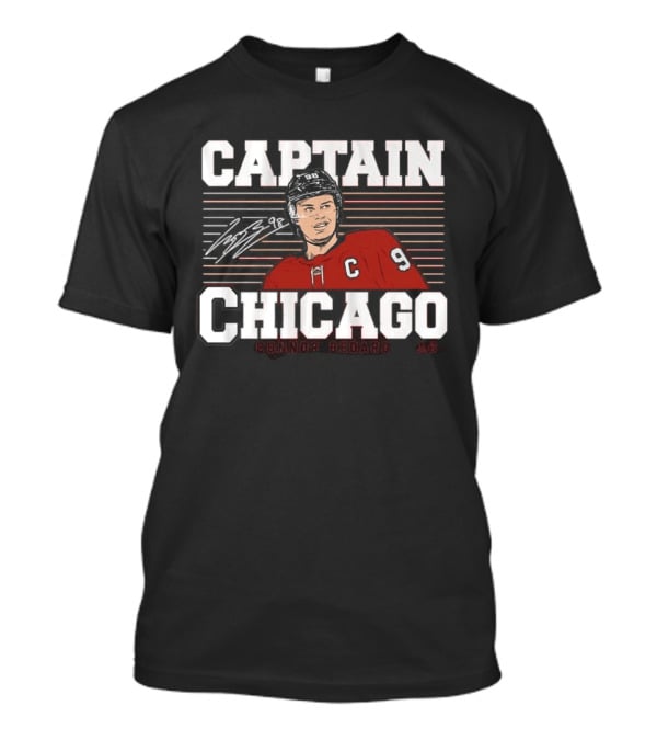Connor Bedard Number 98 Captain Chicago Hockey T-Shirt