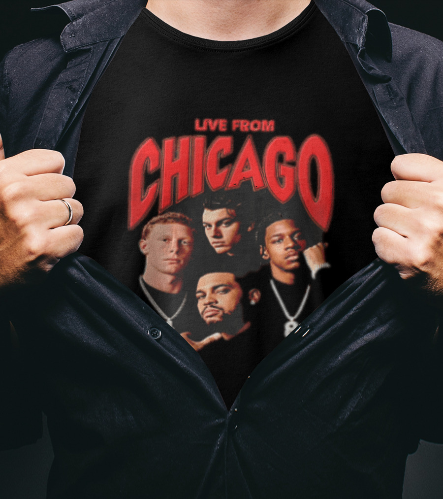 Live From Chicago Bootleg Featuring Four Athletes With Diamond Chains T-Shirt