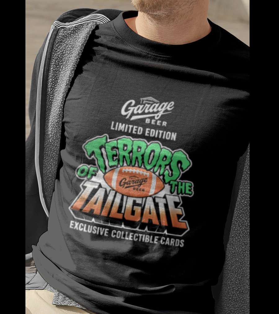 Garage Beer Limited Edition Terrors Of The Tailgate Exclusive Collectible Cards Football T-Shirt