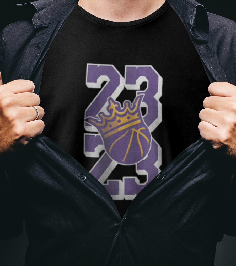 Sacramento Kings NBA 23 Crown Purple Basketball T-Shirt