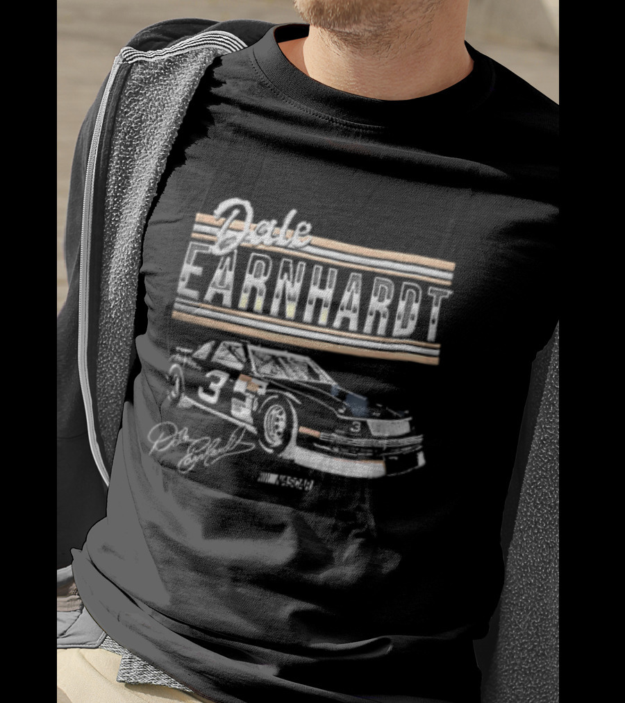 Dale Earnhardt Number 3 NASCAR Stock Car Classic Distressed T-Shirt