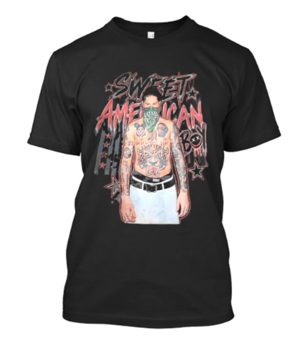 Sweet American Boy Less Tattooed Man Green Bandana Stars Bootleg T-Shirt