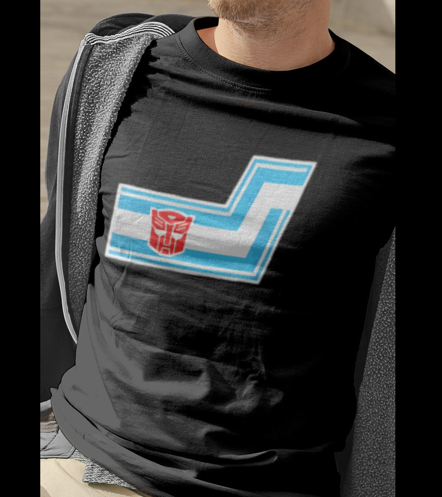 Transformers Autobots Red Insignia Blue White Racing Stripes Chevron Stickers T-Shirt