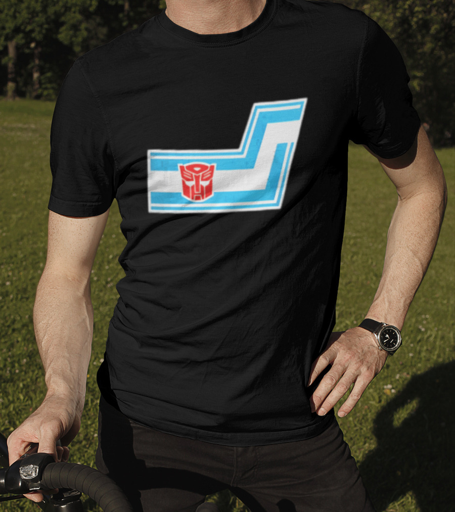 Transformers Autobots Red Insignia Blue White Racing Stripes Chevron Stickers T-Shirt
