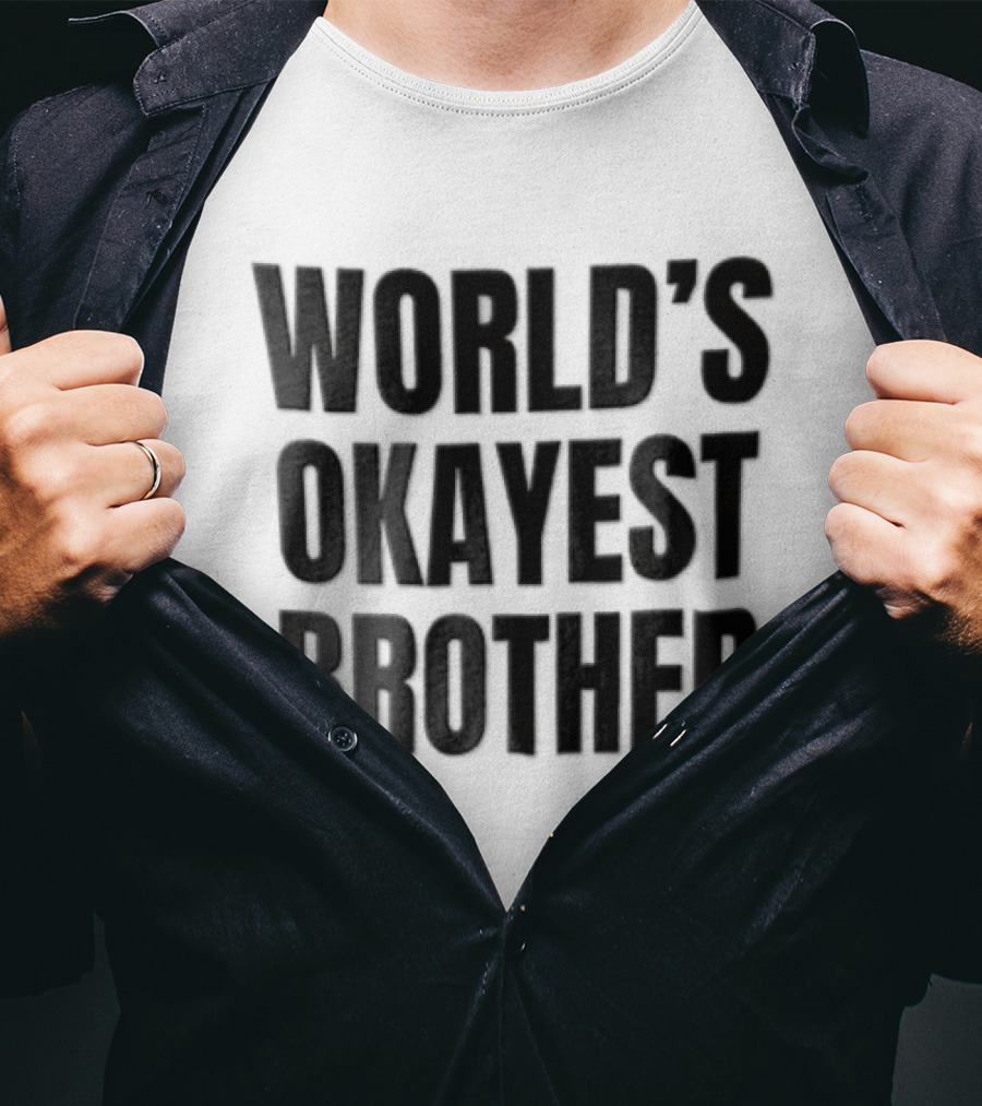 World's Okayest Brother Sans Serif Black T-Shirt