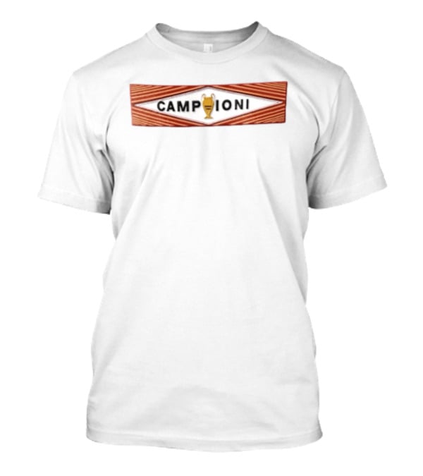 Campioni 1984 European Cup Trophy Banner Roma Martini Diamond T-Shirt