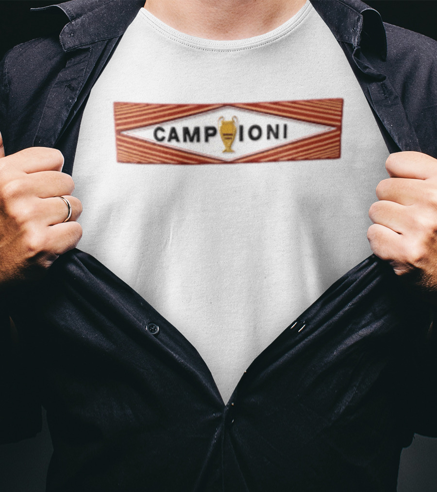 Campioni 1984 European Cup Trophy Banner Roma Martini Diamond T-Shirt