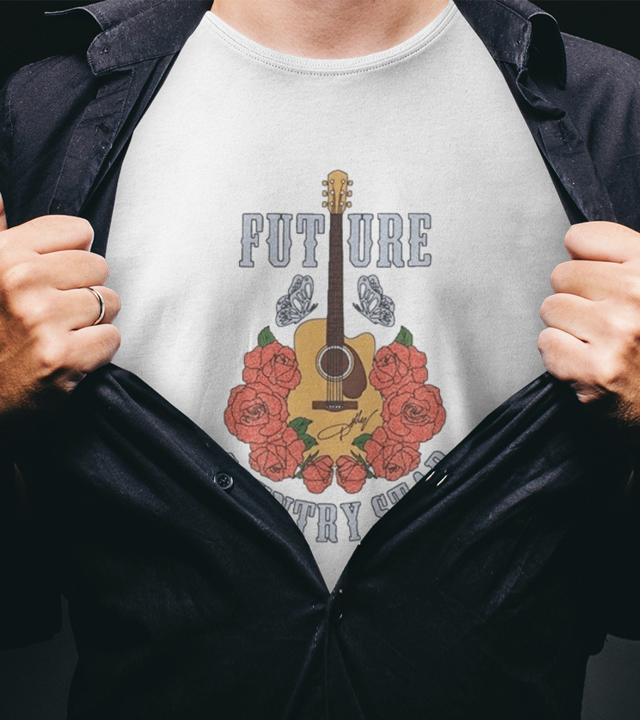Future Country Star Dolly Parton 2026 Roses Guitar T-Shirt