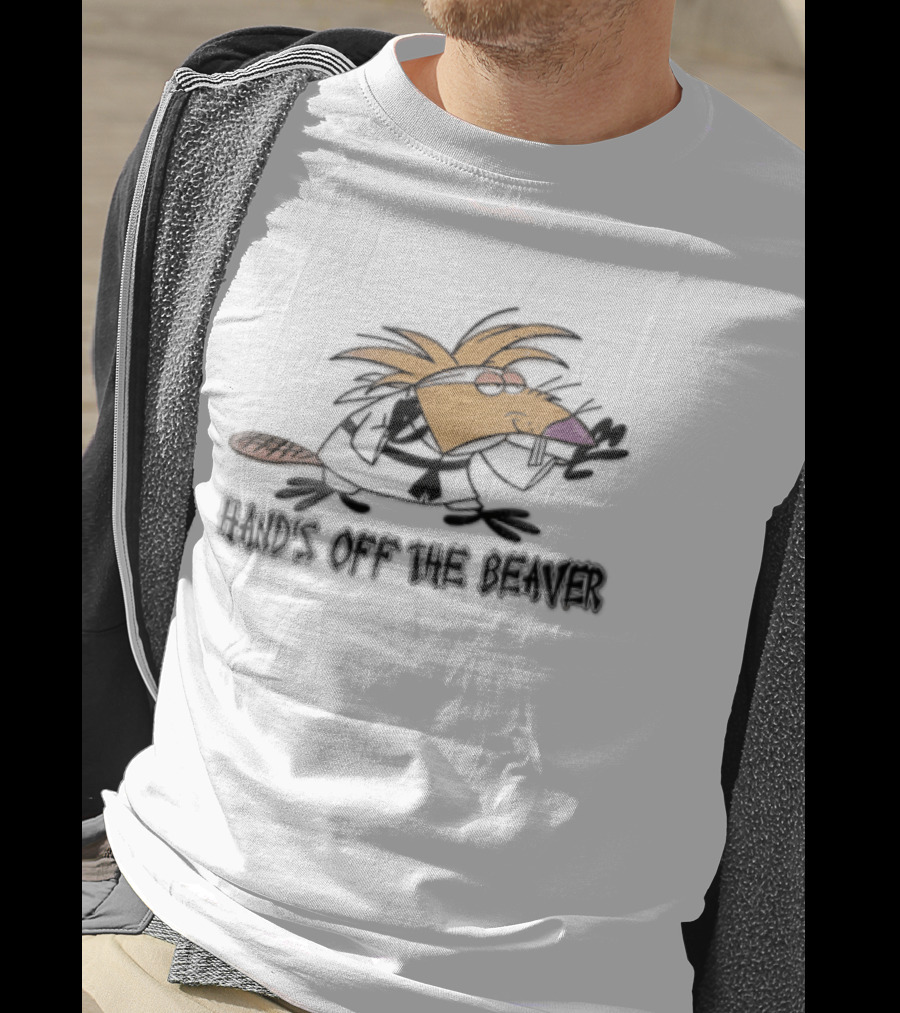 Hands Off The Beaver Cartoon Rodent Martial Arts Karate Gi Stance T-Shirt