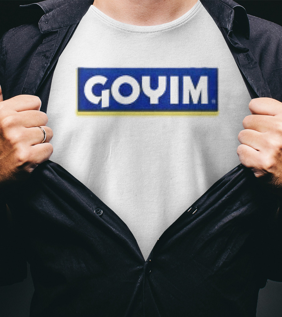 Hydeforce Goyim Text In Bold Font With Blue T-Shirt