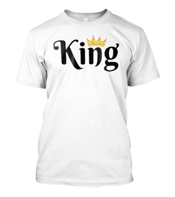 King Black Script Gold Crown Lettering T-Shirt