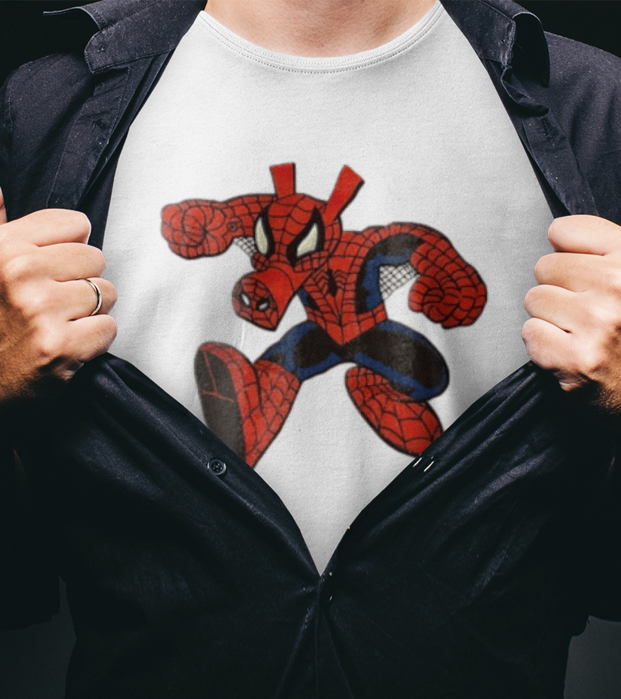 Marvel Comics Cartoon Spider Ham Peter Porker 1986 Pig Suit T-Shirt
