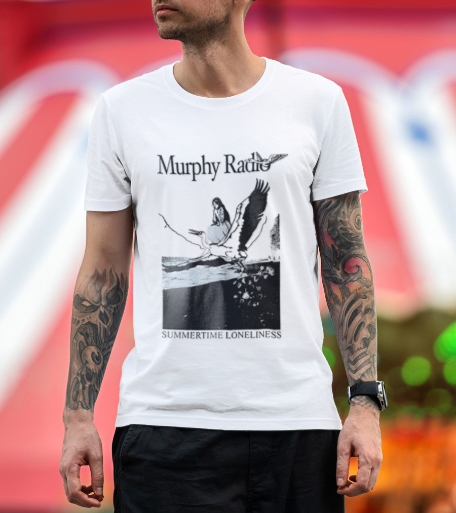 Murphy Radio Summertime Loneliness Woman On Flying Crane At Shore Line T-Shirt