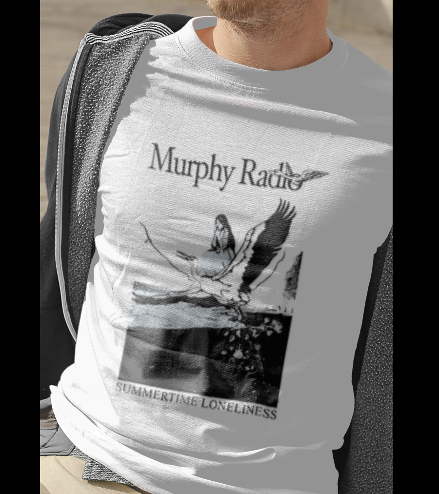 Murphy Radio Summertime Loneliness Woman On Flying Crane At Shore Line T-Shirt