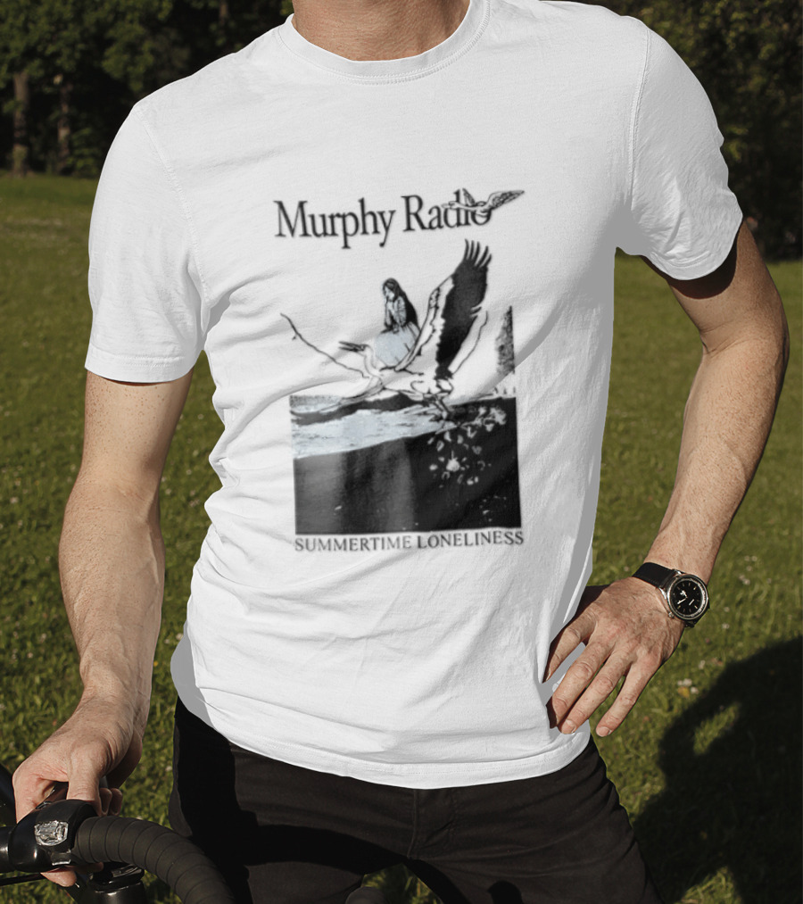 Murphy Radio Summertime Loneliness Woman On Flying Crane At Shore Line T-Shirt