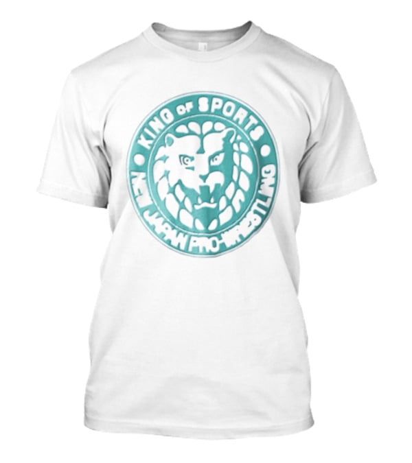 New Japan Pro Wrestling King Of Sports Teal Circular Lion Head T-Shirt
