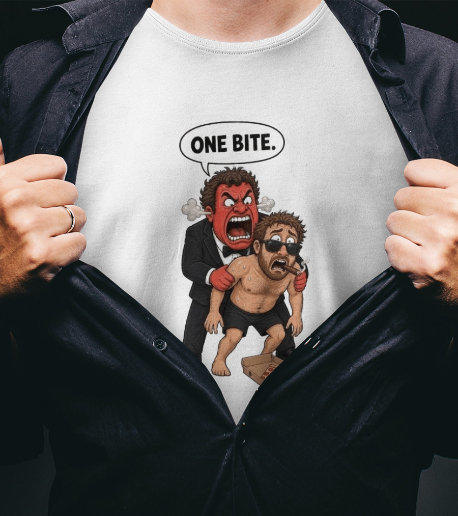 Rico Bo$co One Bite Cartoon Pizza Fan T-Shirt