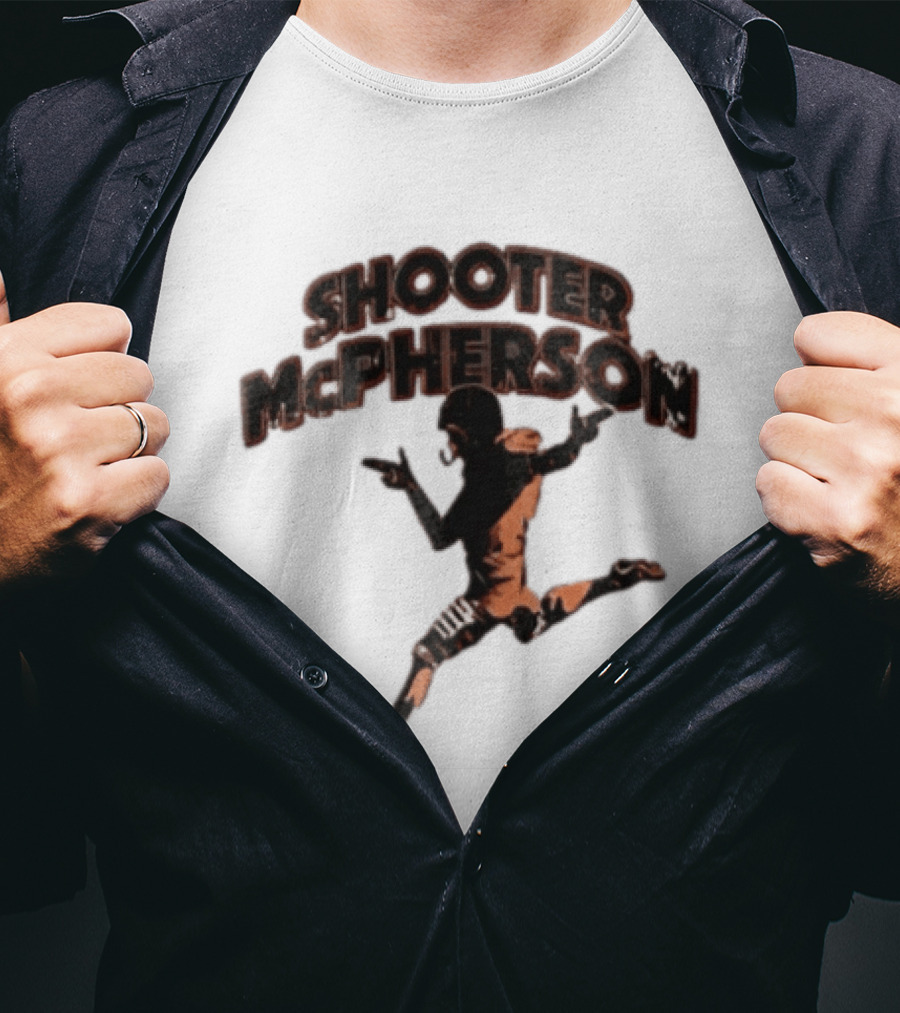 Shooter Mcpherson Football Kicker Finger Guns Distressed Player T-Shirt