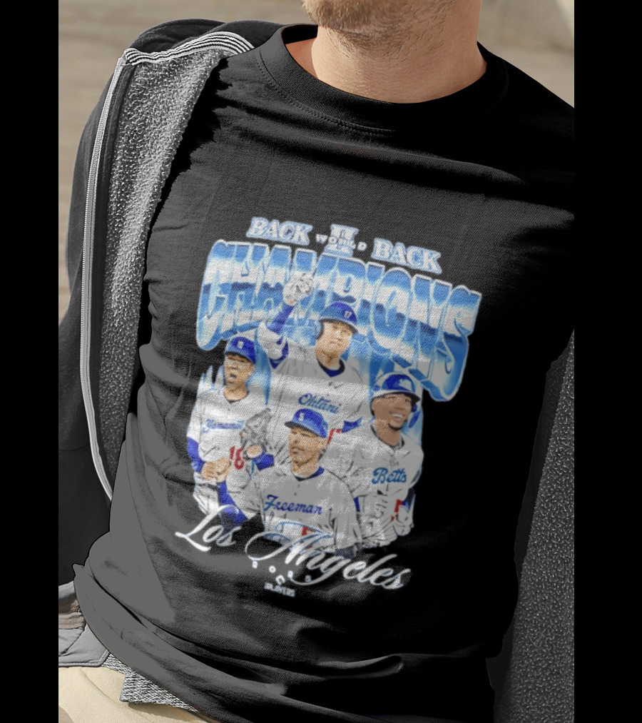 Los Angeles Back To Back Champions Ohtani Freeman Betts 2025 T-Shirt