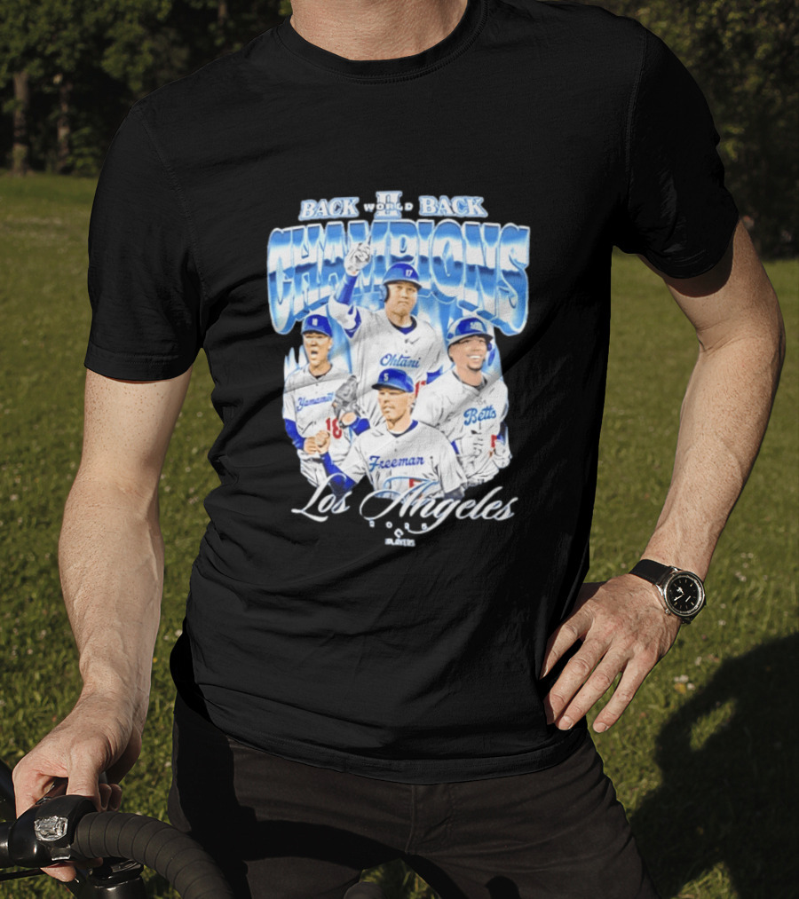 Los Angeles Back To Back Champions Ohtani Freeman Betts 2025 T-Shirt