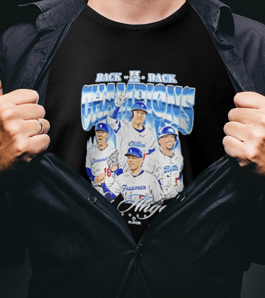 Los Angeles Back To Back Champions Ohtani Freeman Betts 2025 T-Shirt