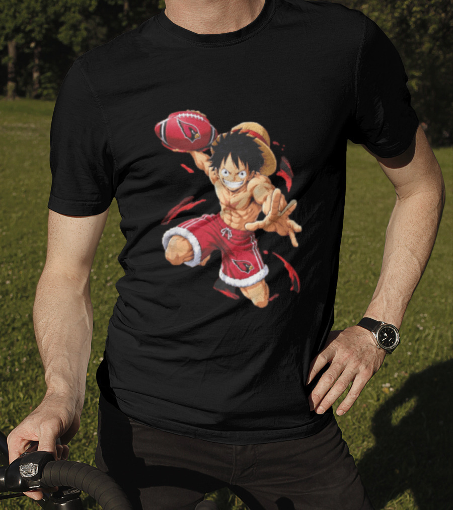 Arizona Cardinals Straw Hat Anime Football Player Action T-Shirt