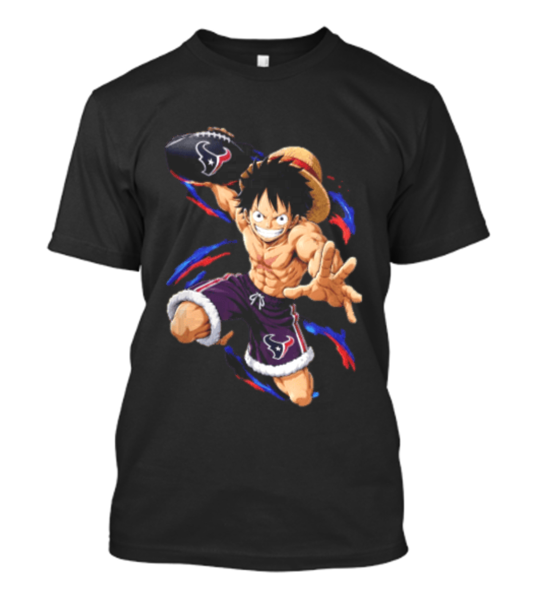 Anime Luffy Houston Texans Football Fan T-Shirt