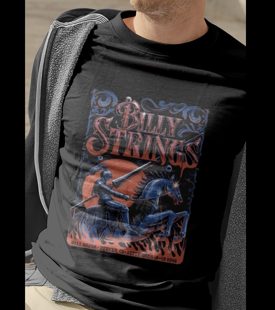 Billy Strings Ball Arena Denver CO September 18 19 2026 Lewy Jones Knight On Horseback T-Shirt