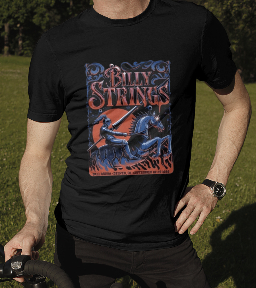 Billy Strings Ball Arena Denver CO September 18 19 2026 Lewy Jones Knight On Horseback T-Shirt