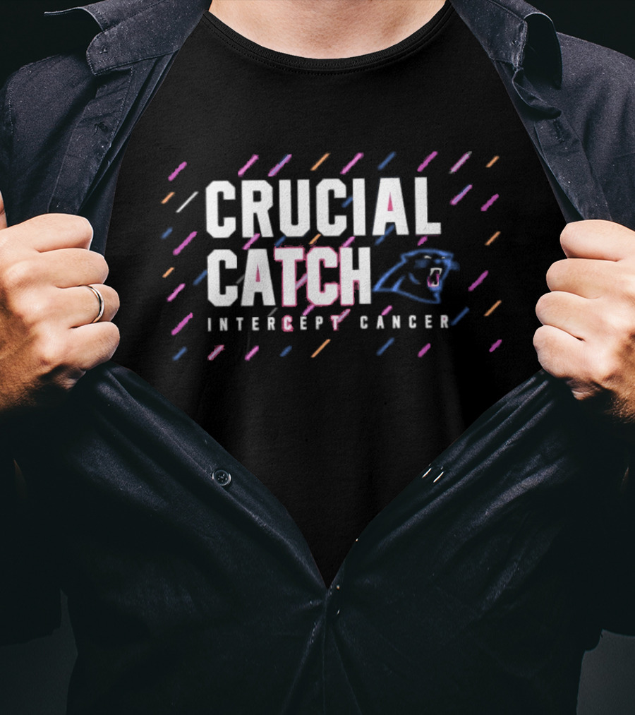 Carolina Panthers 2026 Crucial Catch Intercept Cancer Awareness T-Shirt
