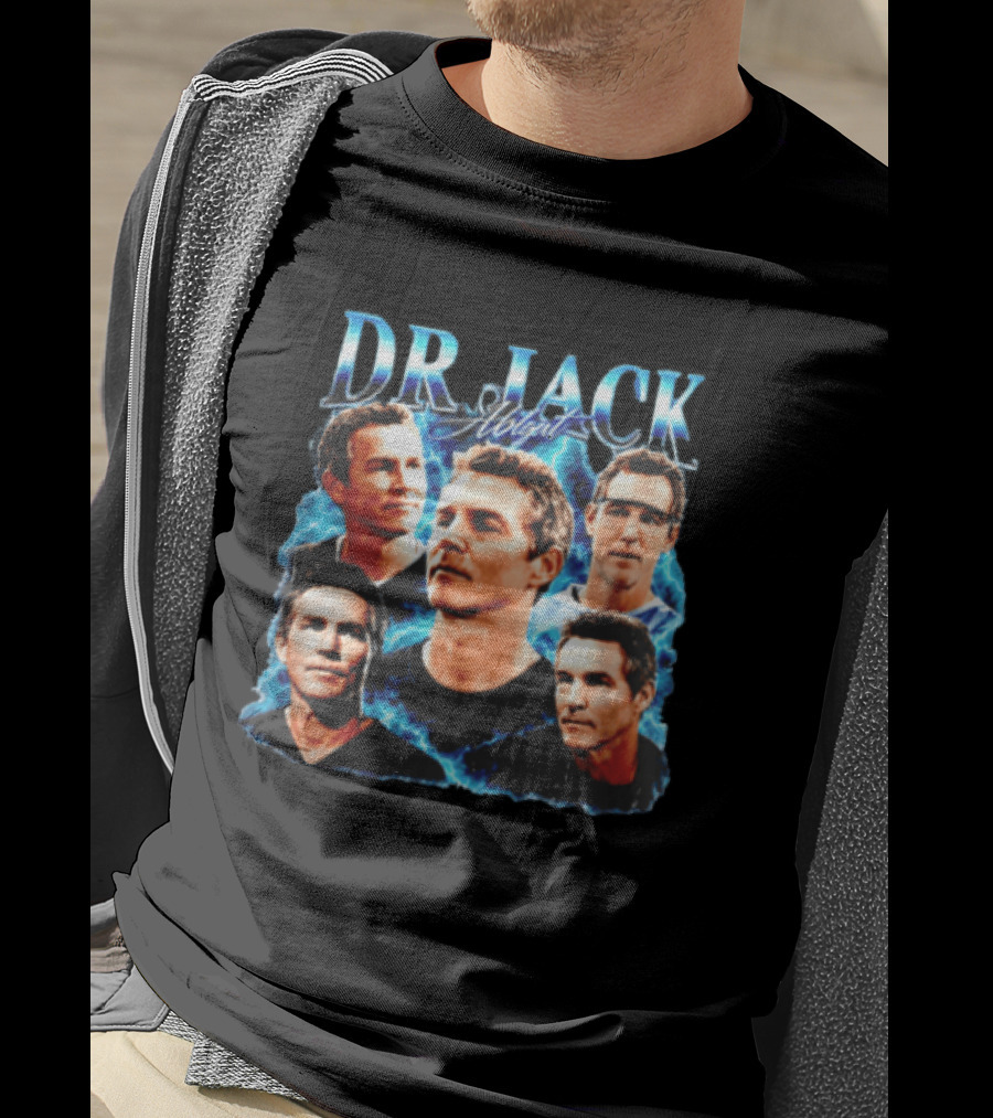 Dr Jack Abigail Bootleg Lightning Doctor Portraits Black T-Shirt