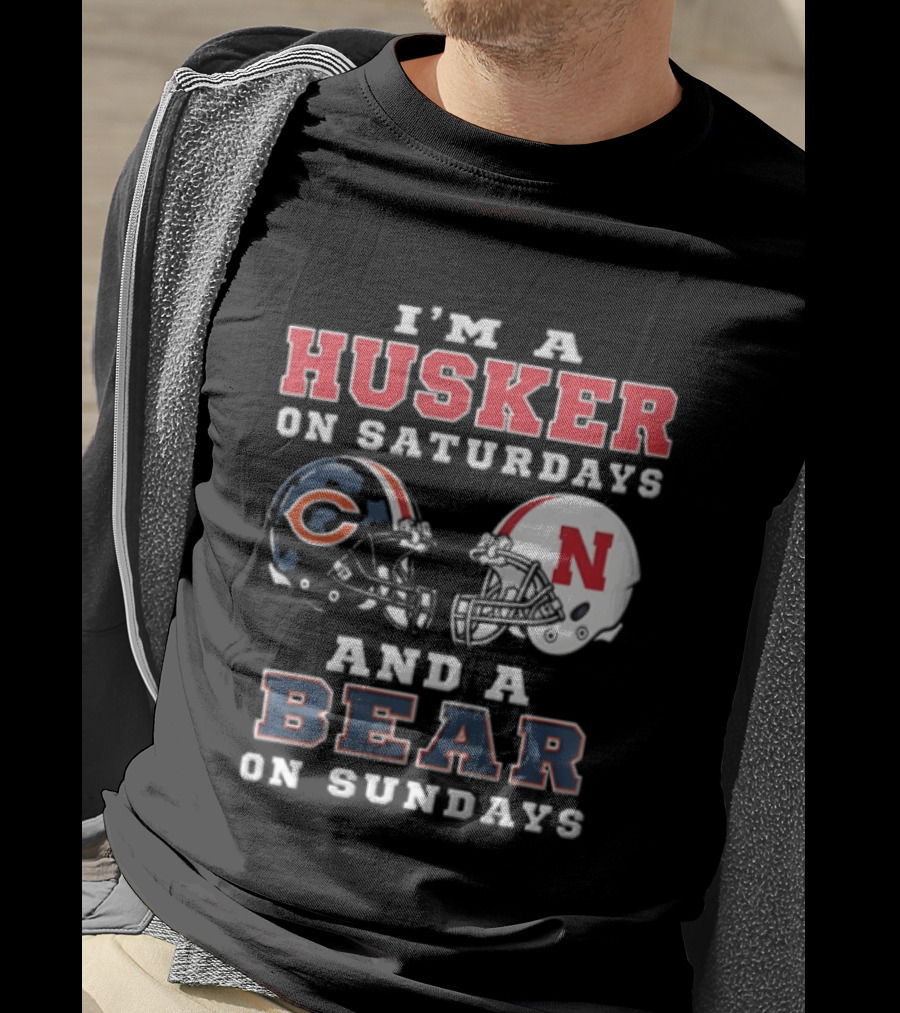 Nebraska Cornhuskers Saturdays Chicago Bears Sundays Sports Fan Gear T-Shirt