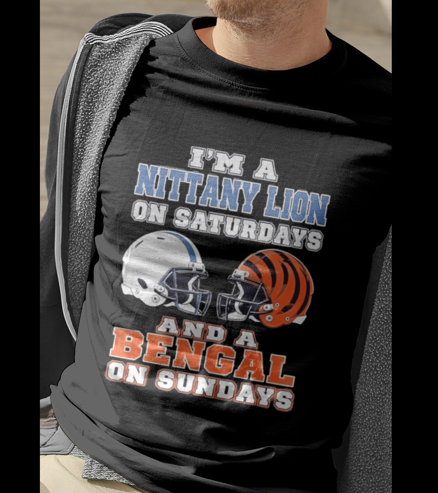 Nittany Lion On Saturdays Bengal On Sundays Football Fan Helmets T-Shirt