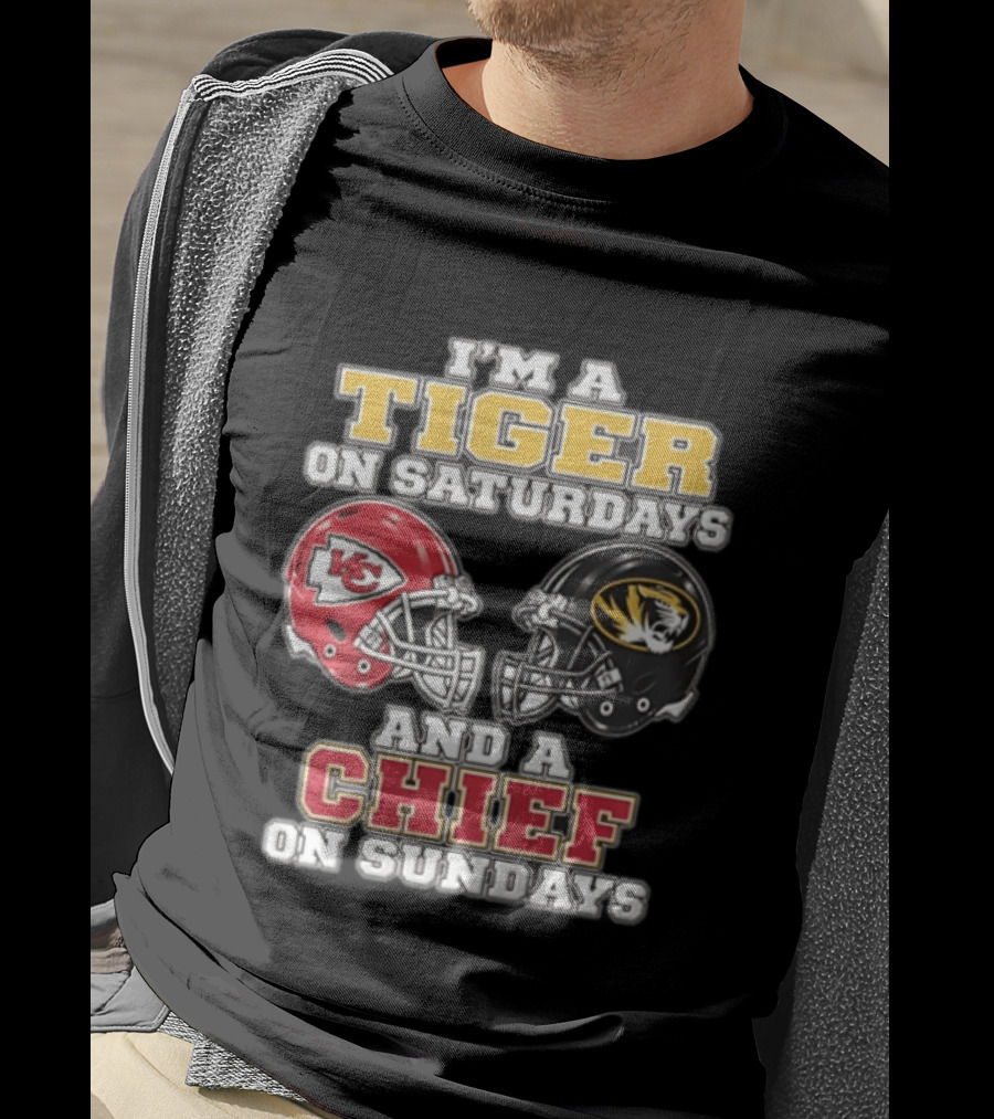 I'm A Tiger On Saturdays On And A Chief On Sundays Kansas City Missouri T-Shirt